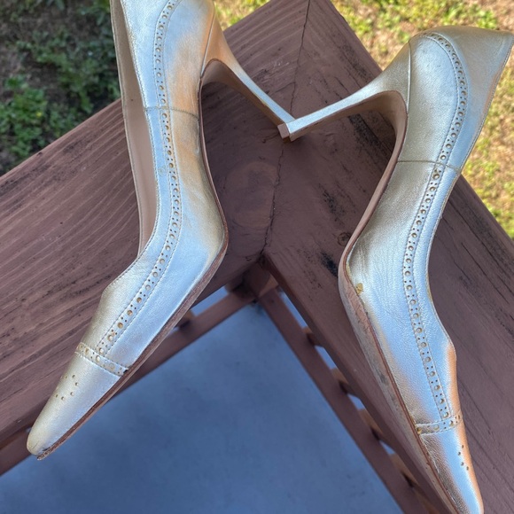 Manolo Blahnik Gold Heels - Picture 8 of 12